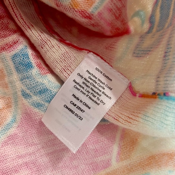 Talbots Jungle Paisley V-Neck Pullover Sweater 100% Cotton - Picture 5 of 6